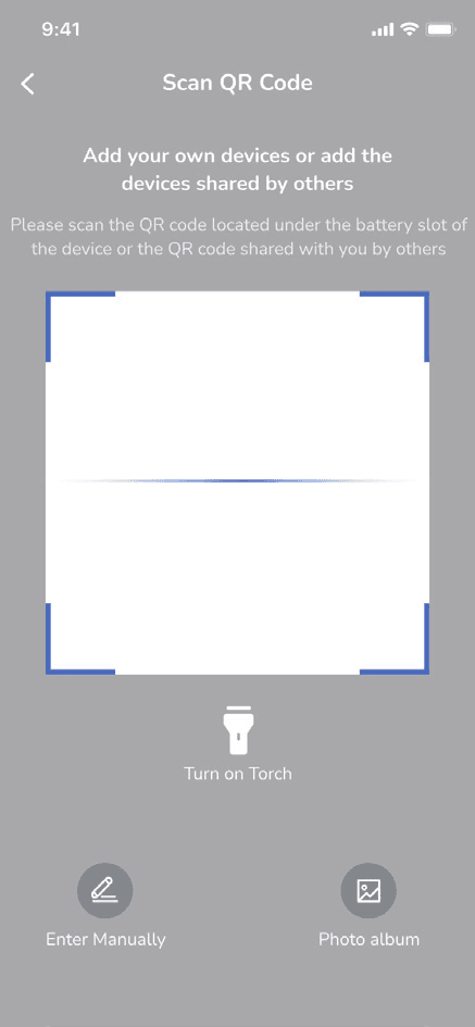 Option 2 — scan QR code or enter ESN